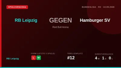 RB Leipzig wird am Sonntag in der Red Bull Arena auf den Hamburger SV treffen und sucht nach der 1:4-Niederlage in Como...